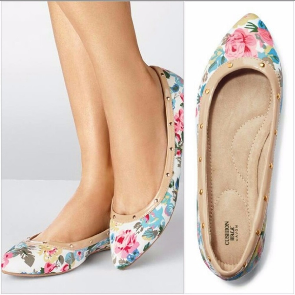 Womens Cushion Walk Spring Floral Flats